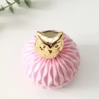 Шкатулка керамика "Золотая бабочка" розовая 8х8х9 см