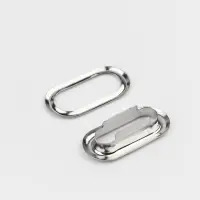 Застёжка для кепки, с люверсом, 2&times;2 см, цвет серебряный