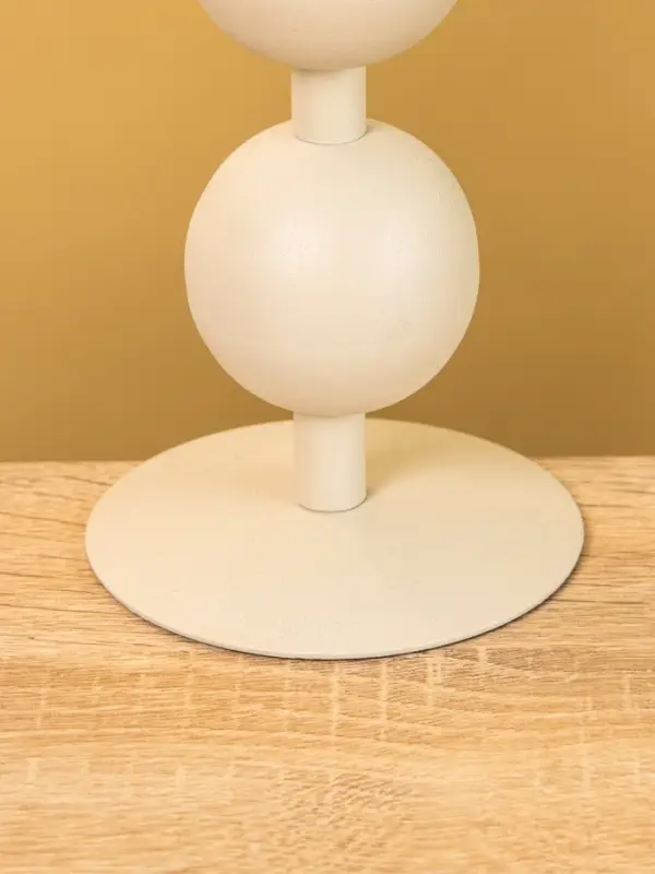 Подсвечник на 1 свечу текстурный "Фисташковый" с 2 сферами 8,5х8,5х18 см