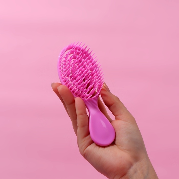 Расчёска - мини массажная, 5,5 × 14 см, цвет розовый Расчёска - мини массажная, 5,5 × 14 см, цвет розовый