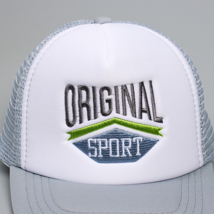 Кепка детская для мальчика с сеткой Sport, цвет серый, р-р 52-54, 5-7 лет Кепка детская для мальчика с сеткой Sport, цвет серый, р-р 52-54, 5-7 лет