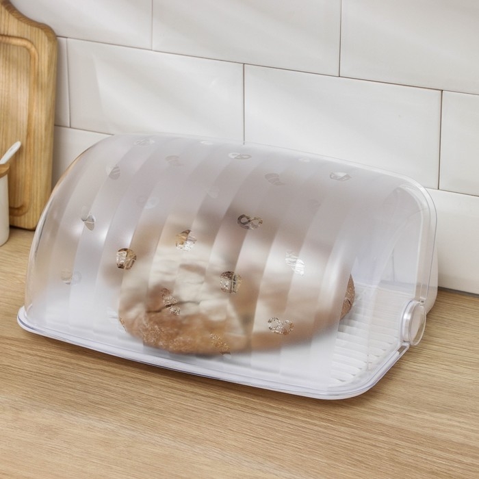 Хлебница пластиковая «Рондо», 34,5×27,3×16,5 см, цвет белый Хлебница пластиковая «Рондо», 34,5×27,3×16,5 см, цвет белый