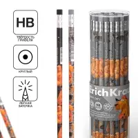 Карандаш чернографитный с ластиком ErichKrause "Happy Capy", НВ, грифель d=2,2 мм, пластик, круглый в тубусе, микс