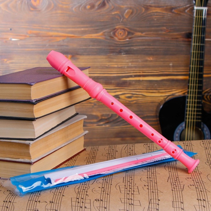 Блокфлейта Music Life, 8 отверстий, немецкая система, сопрано, розовая