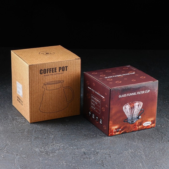 Пуровер стеклянный для заваривания кофе &laquo;Арабика&raquo;, 600 мл