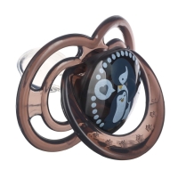 Соска - пустышка силиконовая ортодонтическая &laquo;Пингвинчик&raquo;, от 6 мес., с колпачком, цвет черный