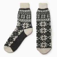 Носки женские шерстяные «Снежинка белая», цвет серый, размер 25 Носки женские шерстяные «Снежинка белая», цвет серый, размер 25