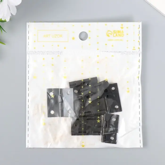 Петля для шкатулки металл с прямыми углами черная набор 10 шт 2,5х2,5 см