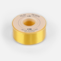 Лента атласная двухсторонняя № 0645 38мм*25&plusmn;1м жёлтый TR