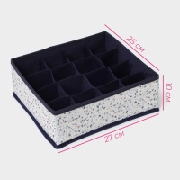 Органайзер для хранения белья Доляна &laquo;Мармелад&raquo;, 16 ячеек, 27&times;25&times;10 см, цвет белый