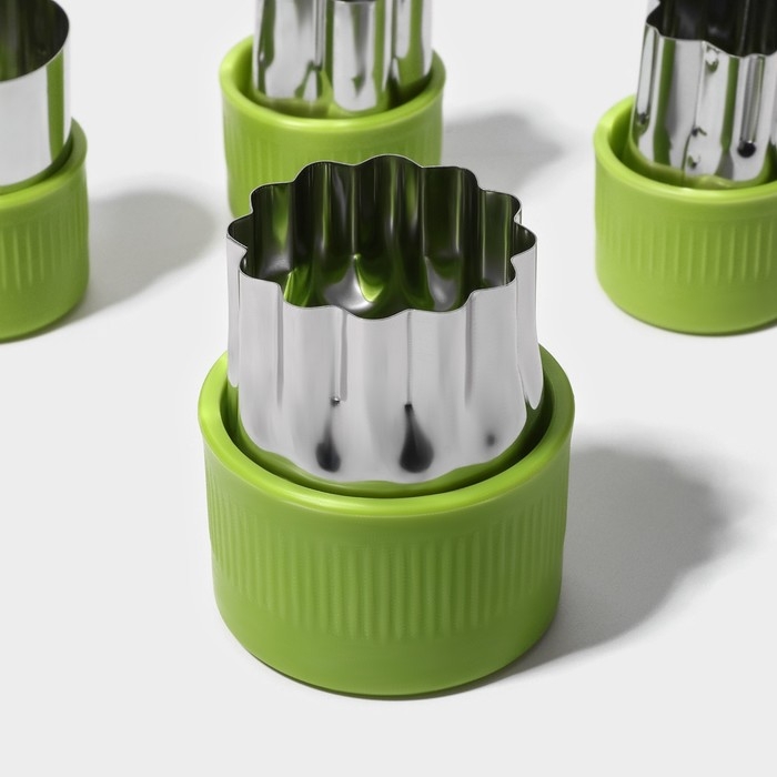 Набор овощерезок Доляна &laquo;Вкус&raquo;, 12 предметов, зелёный