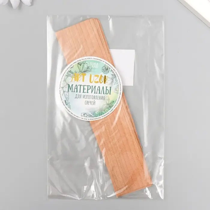 Фитиль для свечи дерево без держателя 3х15 см