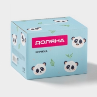 Кружка Доляна &laquo;Панда&raquo;, 490 мл, доломит, белая