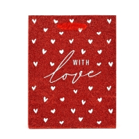 Пакет ламинированный вертикальный &laquo;С любовью&raquo;, глиттер, MS 18 х 23 х 10 см