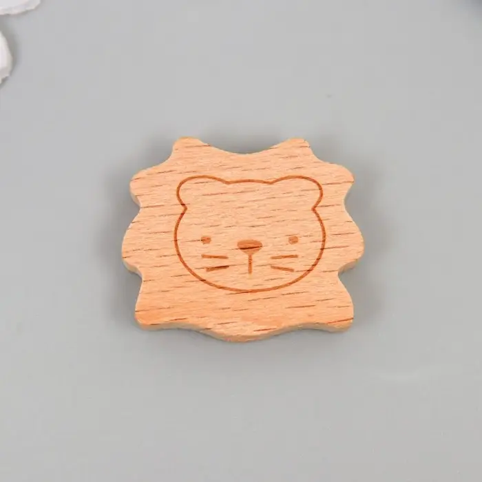 Бусина для творчества дерево "Львенок" 3,1х2,6 см