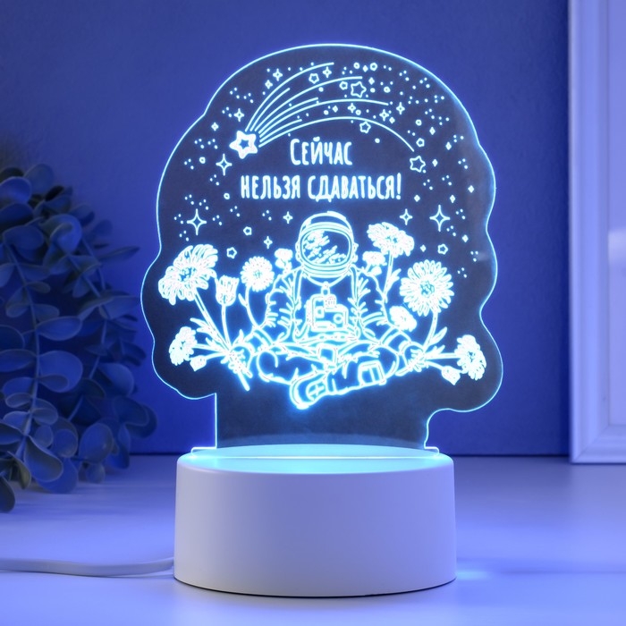 Светильник "Нельзя сдаваться" LED RGB от сети RISALUX