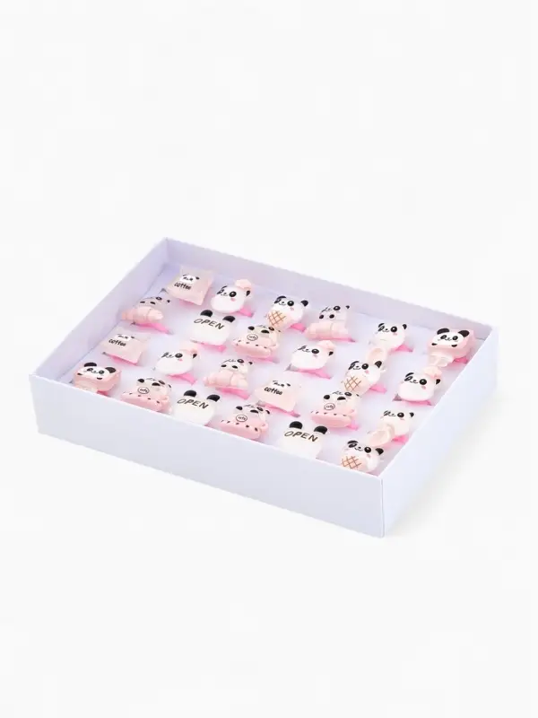 Кольцо &laquo;Выбражулька&raquo; панда, форма МИКС, цветное, безразмерное