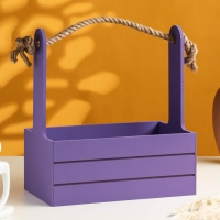 Ящик - кашпо деревянный 25х15х30 "1 сентября" фиолетовый Ящик - кашпо деревянный 25х15х30 "1 сентября" фиолетовый