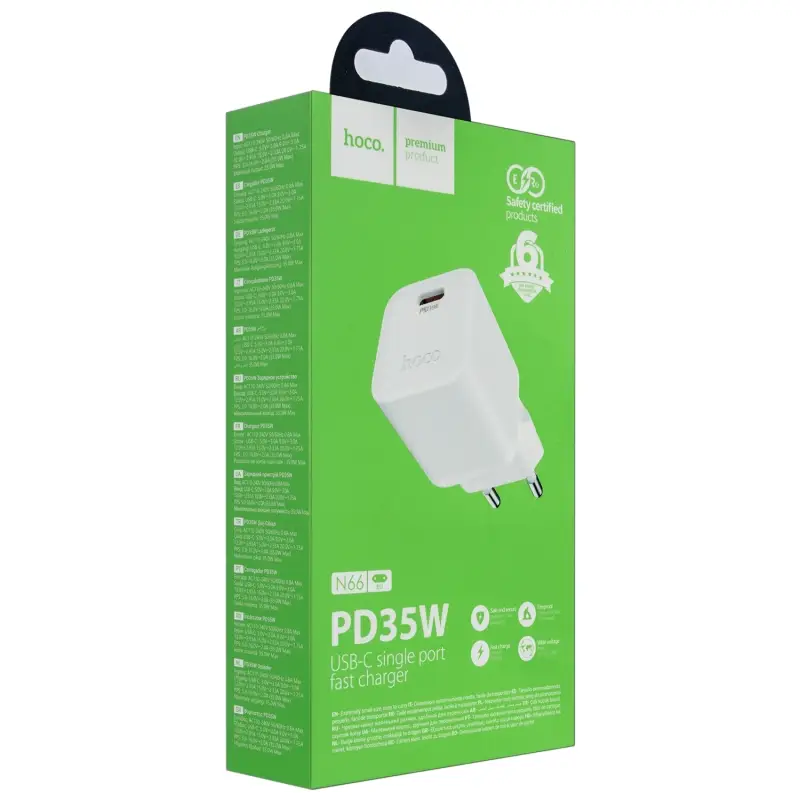Переходник N66 СЗУ на Type-C PD35W HOCO белый