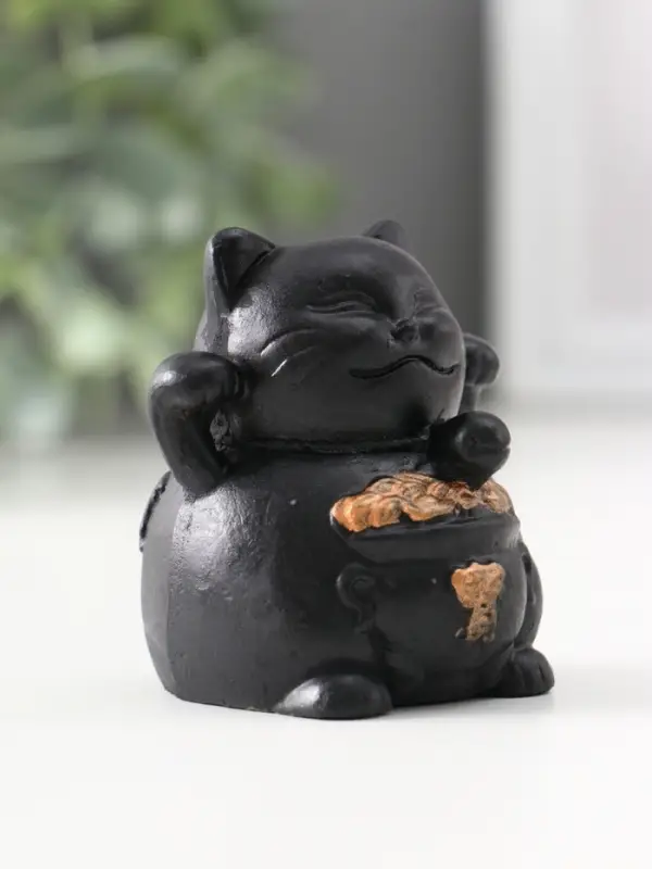 Фигура &laquo;Кот манэки-нэки&raquo;, 5.5&times;5&times;5 см, чёрная