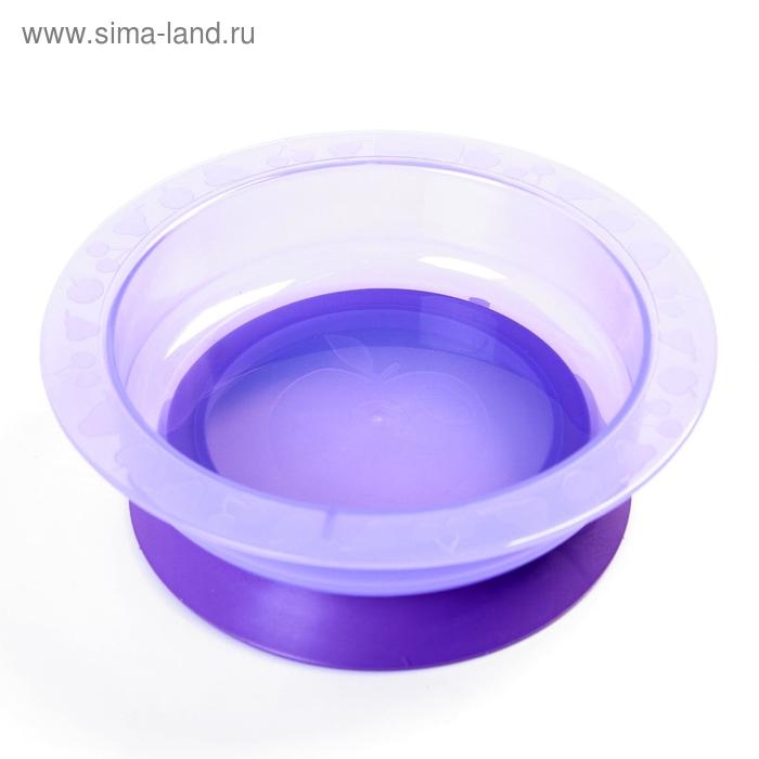 Тарелка детская на присоске, глубокая, 470 мл, от 5 мес., цвета МИКС, 400 мл, 17,5х17,5х4,3