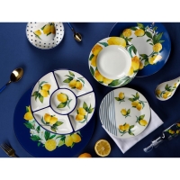 Чайная пара Доляна &laquo;Лимон&raquo;, 2 предмета: чашка 250 мл, блюдце d=15 см