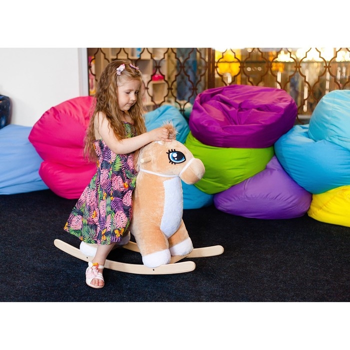 Качалка &laquo;Лошадка: Звёздочка&raquo;, музыкальная, цвет бежевый, цвет звёзд МИКС