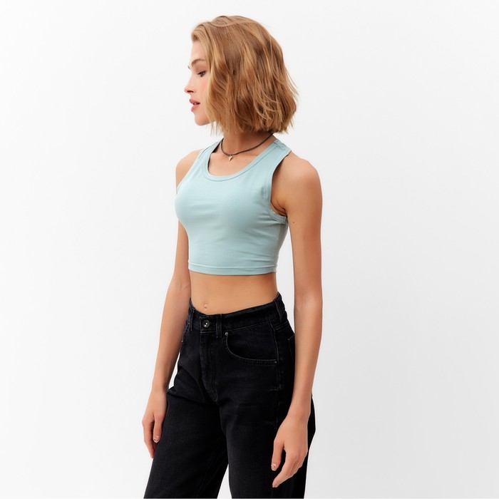 Топ женский MINAKU: Basic line цвет аквамарин, р-р 46
