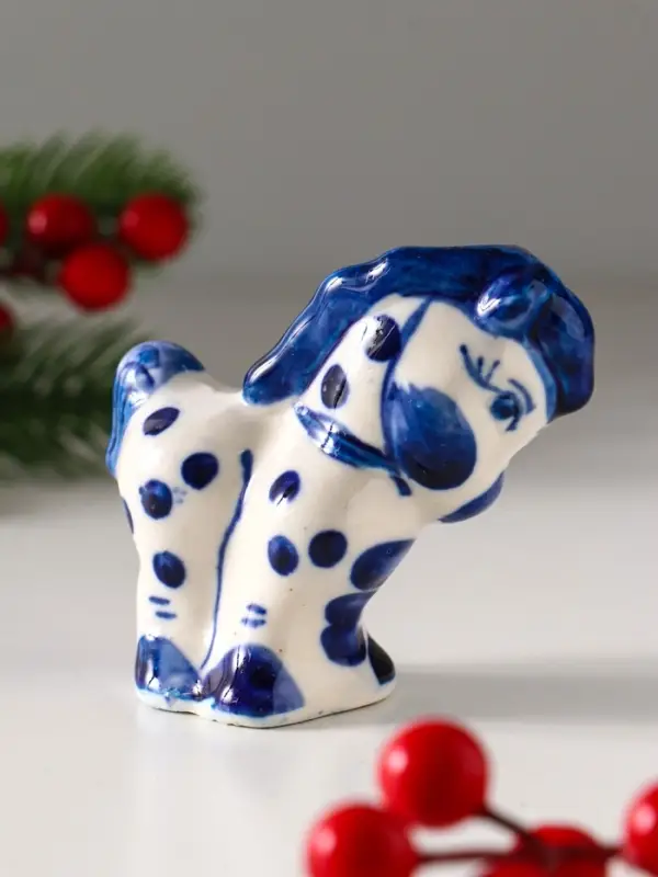 Сувенир "Конь в яблоках",9х5 см, гжель