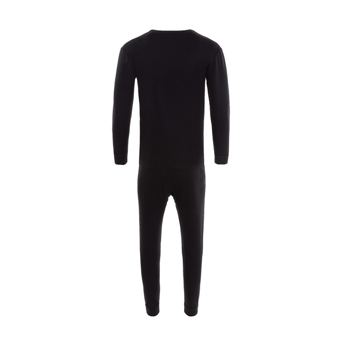 Термобельё мужское НАЧЁС (лонгслив/брюки), цвет чёрный, размер 52