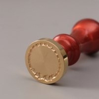 Печать для сургуча с пластиковой ручкой "Рамка круглая плетёнка с бантиком" 6,3х2,5х2,5 см