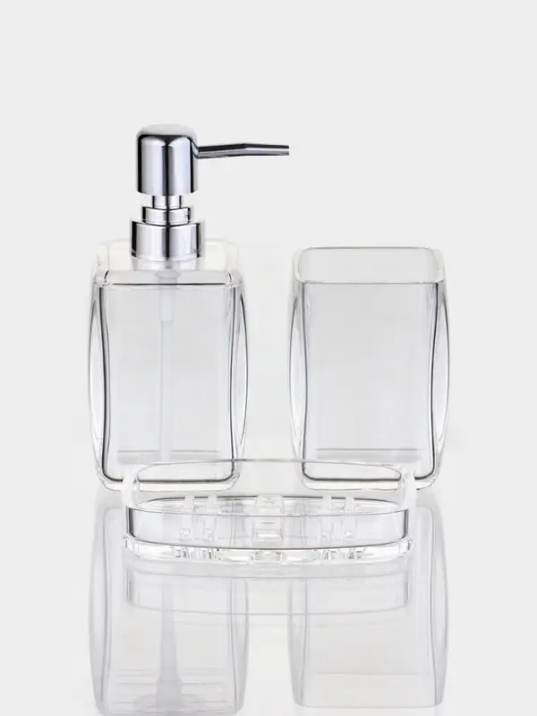 Набор для ванной "Эко" 3 предмета (дозатор, стакан, мыльница)