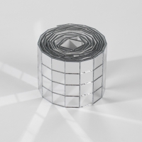 Зеркальная мозайка клеевая, 1 &times; 1 см, 4 ряда 4 см &times; 1 м, серебряное стекло