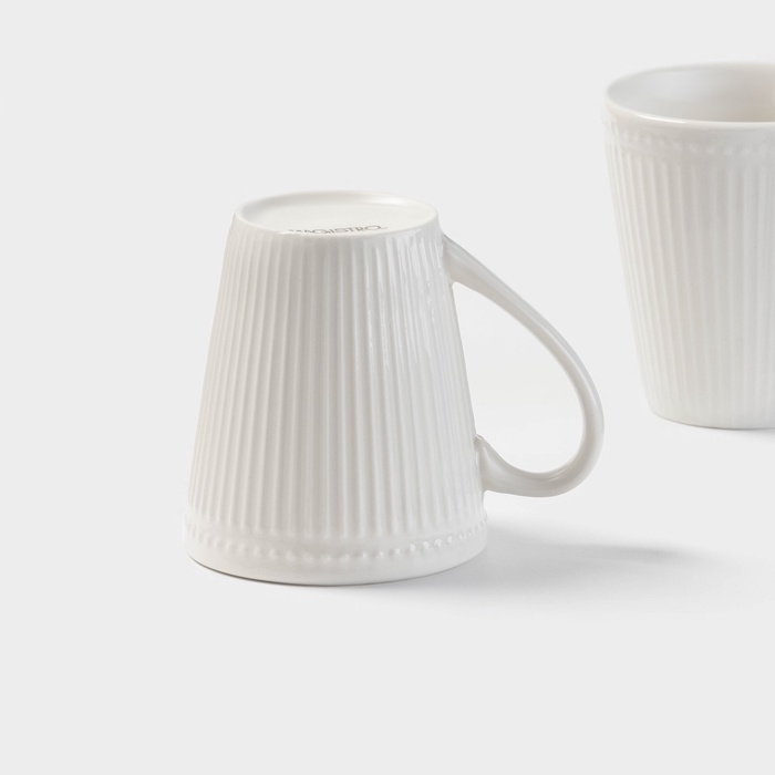 Набор кружек Magistro Edne, фарфор, 300 мл, 2 шт, белый