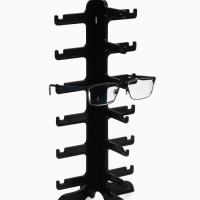 Подставка под очки 6 мест, 16&times;14,5&times;35,5, оргстекло, цвет чёрный
