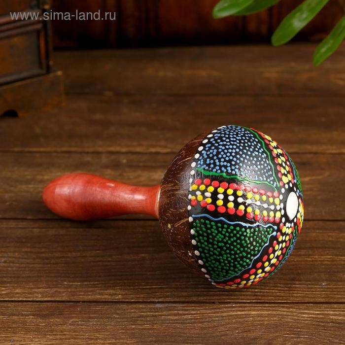 Сувенирный музыкальный инструмент Сувенирный музыкальный инструмент "Маракас" 22х9х9 см микс