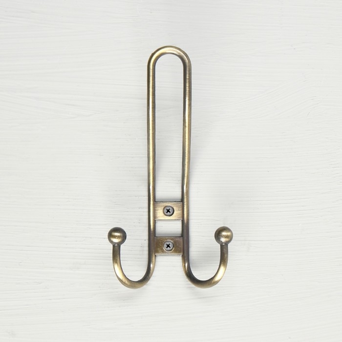 Крючок мебельный ТУНДРА TKT002, трехрожковый, бронза