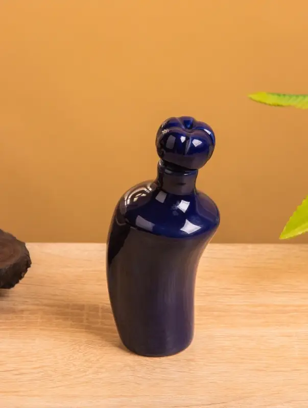 Сосуд для масла "Антика" керамика, цв. синий, 5х5х12 см