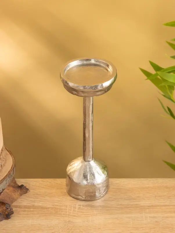 Подсвечник &laquo;Креманка&raquo;, 26 см, алюминий, серебро