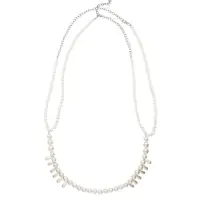 Бодичейн женская &laquo;Жемчуг&raquo; капли, белый в серебре