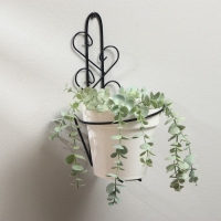 Подвес для кашпо настенный &laquo;Узор&raquo;, d = 16 см, чёрный