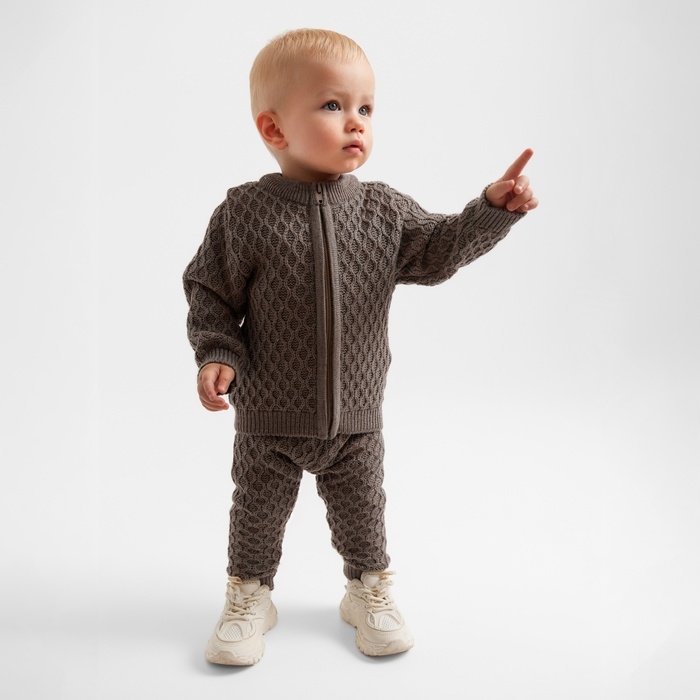 Джемпер детский вязаный MINAKU, цвет кофейный, рост 68-74 см