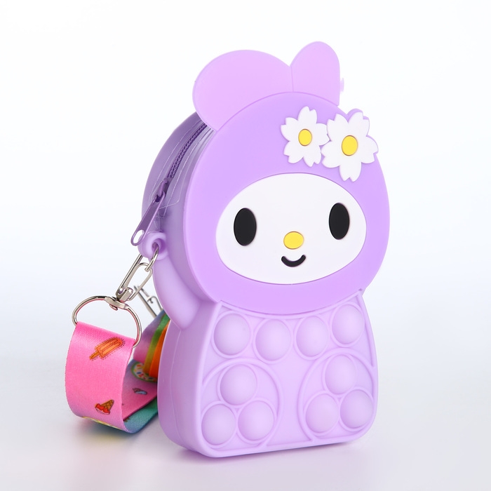 Сумка детская для девочки на молнии «Выбражулька», pop it, цвет сиреневый Сумка детская для девочки на молнии «Выбражулька», pop it, цвет сиреневый