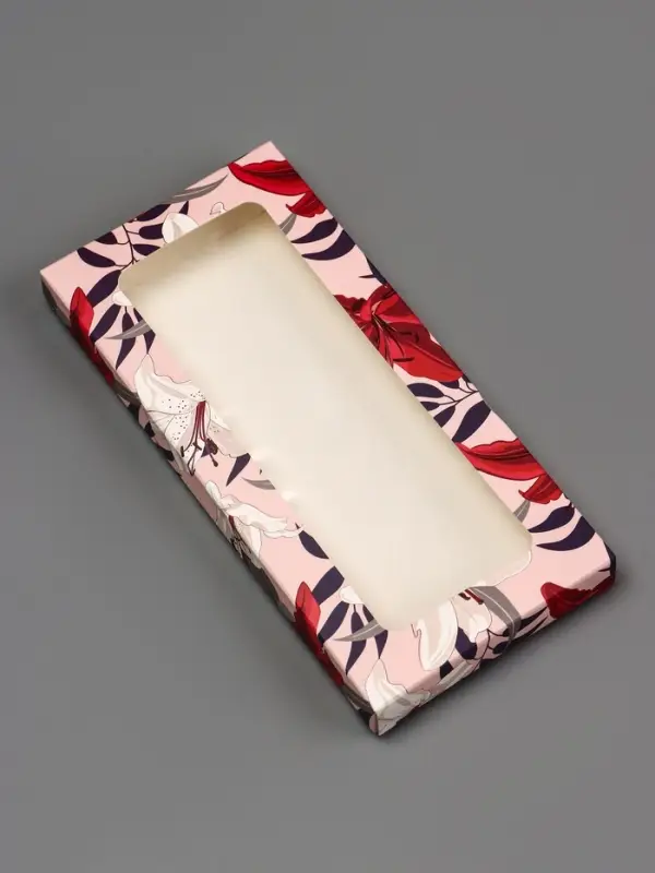 Подарочная коробка под плитку шоколада, с окном &laquo; Лилии&raquo;, 17&times;8&times;1.4 см