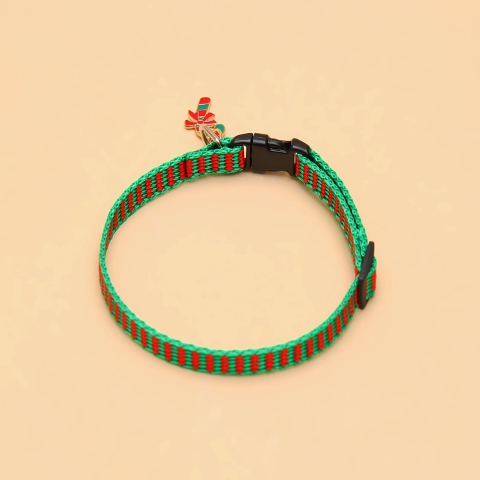 Ошейник + новогодний подвес Ошейник + новогодний подвес "Леденец", 30 х 1 см, капрон, зелёный