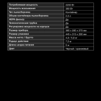 Пылесос HYV-C5450 2200Вт черный оранжевый