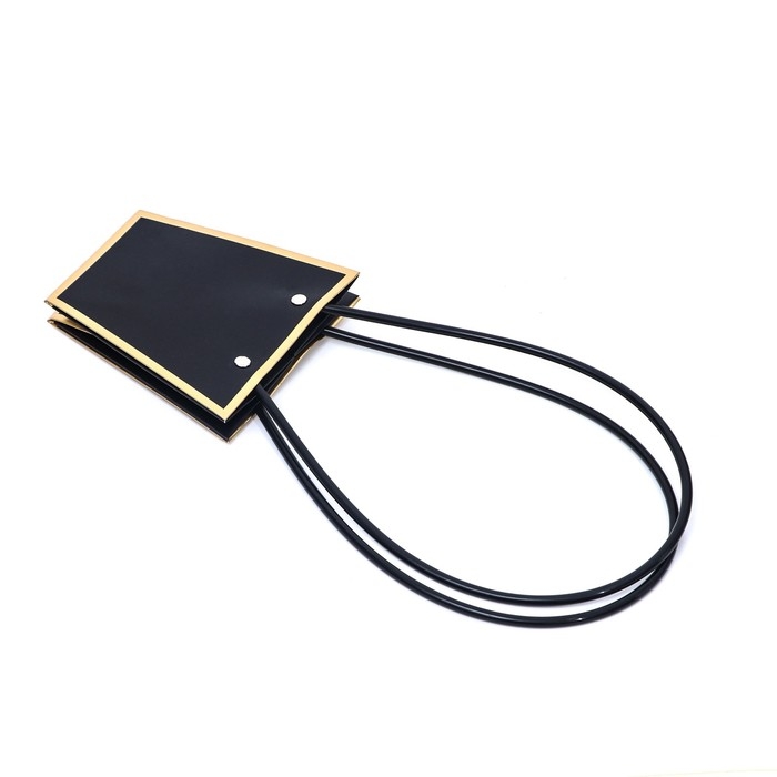 Сумка для цветов &laquo;Чёрная&raquo;, с тиснением, влагостойкая, 12 x 12 - 8 x 8 - 12,5 см