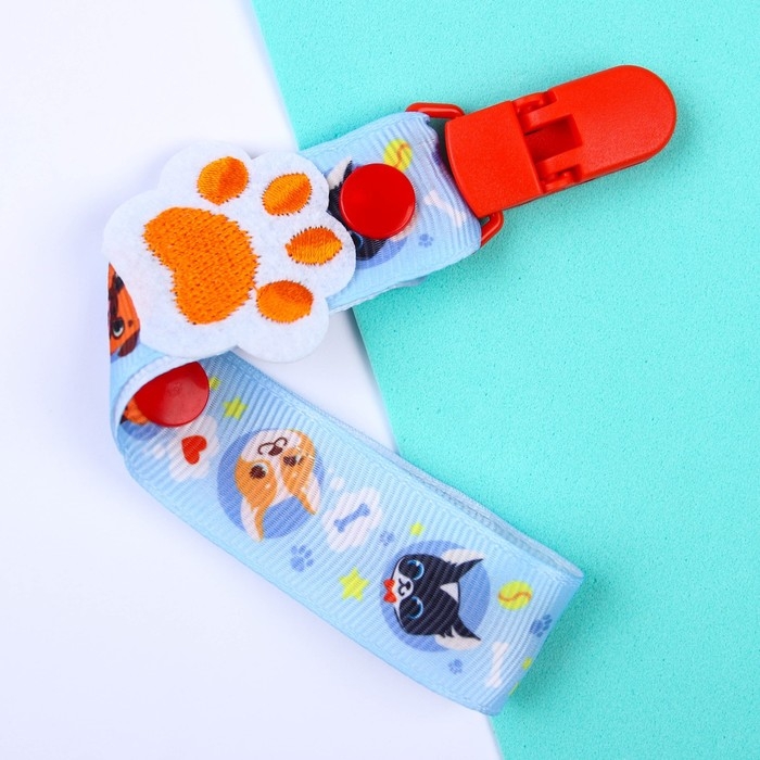 Держатель для соски - пустышки &laquo;ТРЕНД. Пёсики&raquo;, на ленте