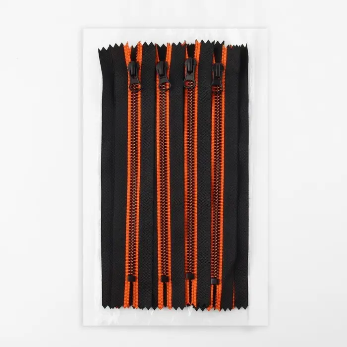 Молния &laquo;Трактор&raquo;, №5, неразъёмная, замок автомат, 18 см, чёрная, оранжевая