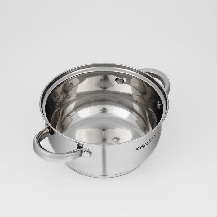 Набор кастрюль &laquo;Гретта&raquo;, 3 предмета: кастрюли 2,2 л, 4,2 л, ковш 1,6 л, капсульное дно, индукция